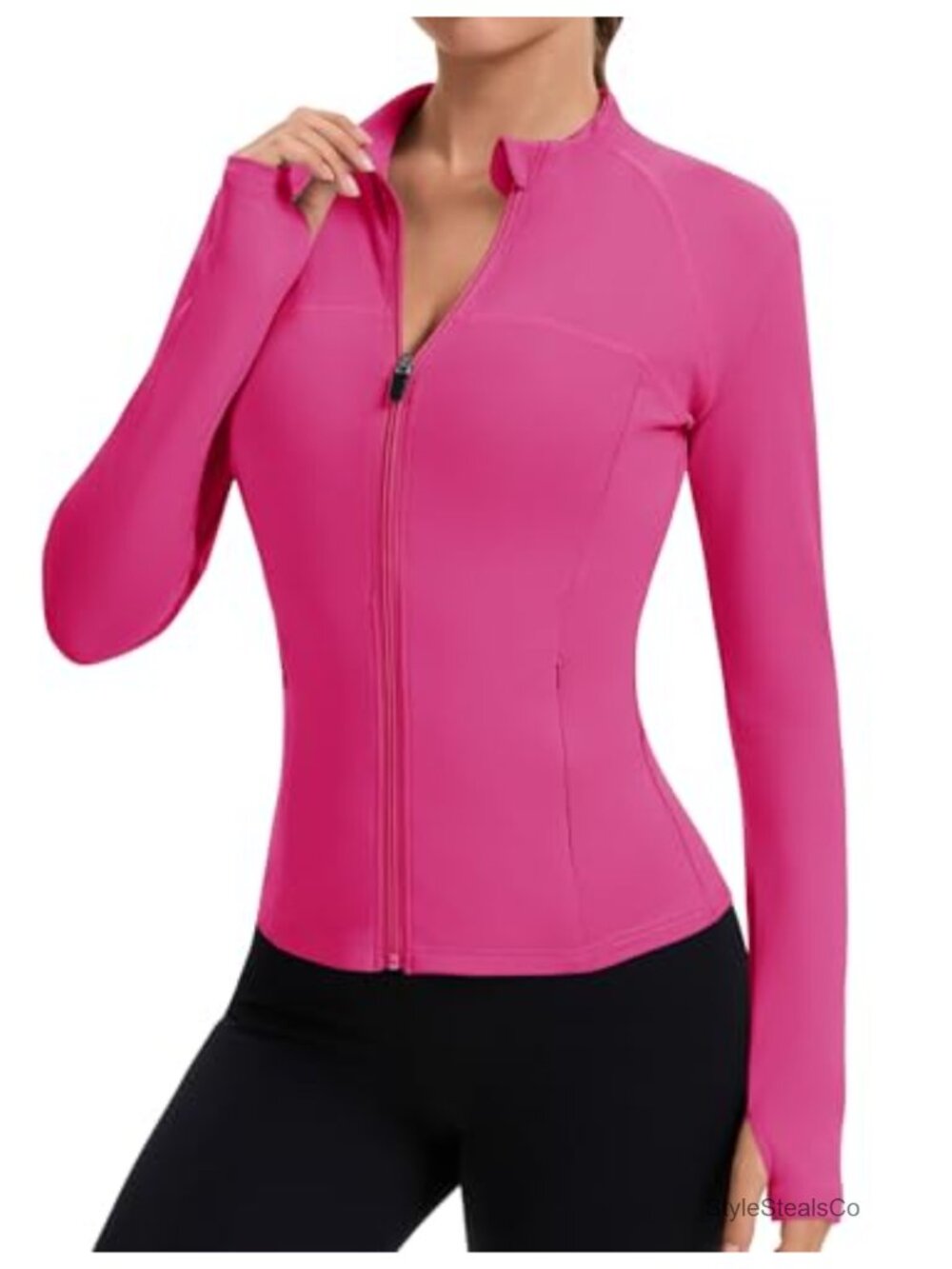 Women's Athletic Track Jacket Full Zip with Thumbholes